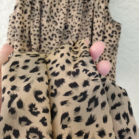 VINTAGE LEOPARD BELT SILK CINCH DRESS - Picture 8 of 13